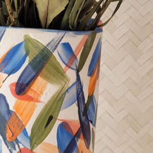 Jarrón para flores esmaltado de colores