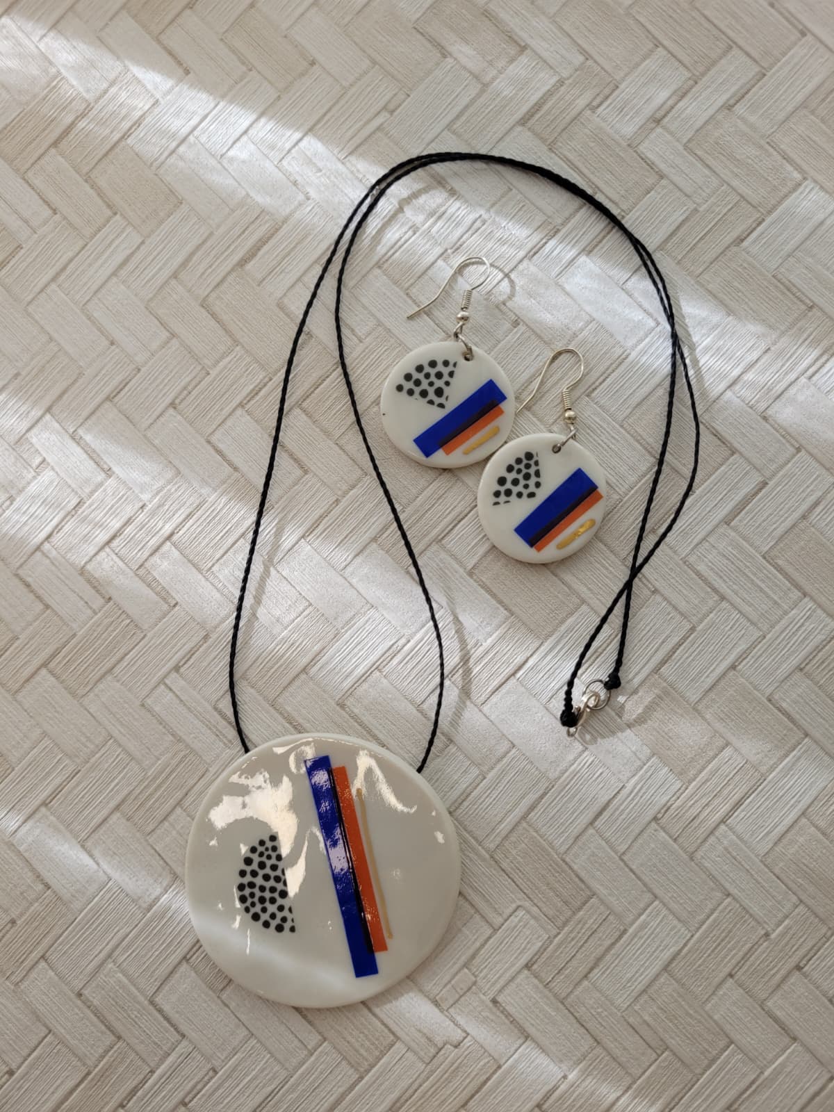 Conjunto collar y pendientes geometria Joyeria Session Two